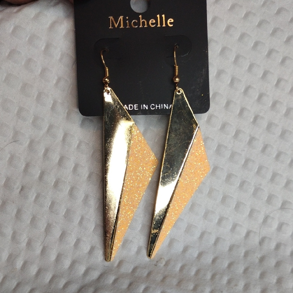 Michele Gold and Sparkle Earrings